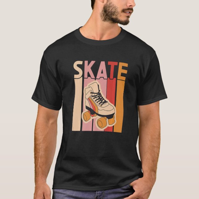 Retro Rollerskates 80's Derby Roller Skating for T Shirt (Framsida)