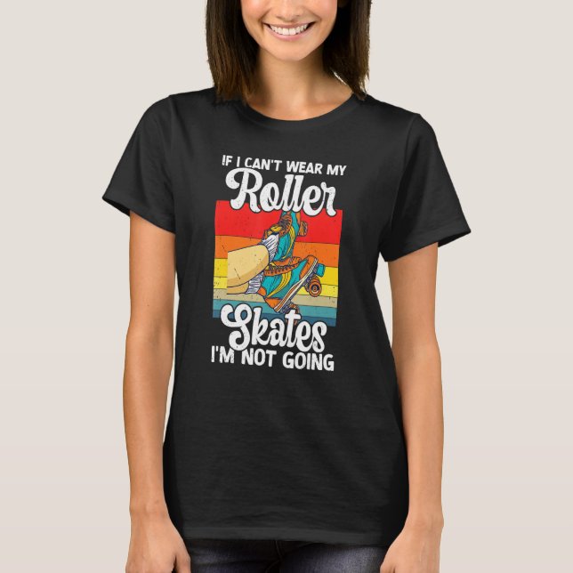 Retro Rollerskates 80's Derby Roller Skating for T T Shirt (Framsida)