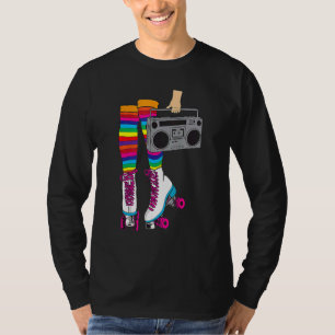 Retro Rollerskates 80's Roller Disco Skating Girl T Shirt