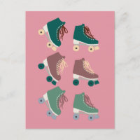 Retro Rollerskates Grönt Rosa