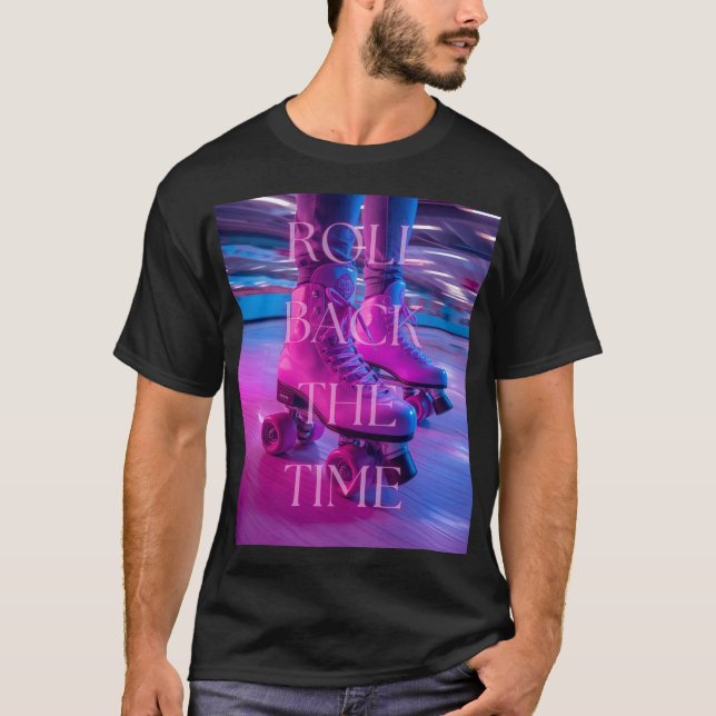 Retro Rolls 90s Streetwear Black Unisex T-shirt (Framsida)