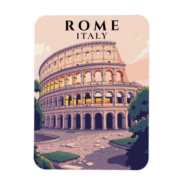Retro Rom Colosseum Art Souvenir-Italien Magnet (Vertikal)