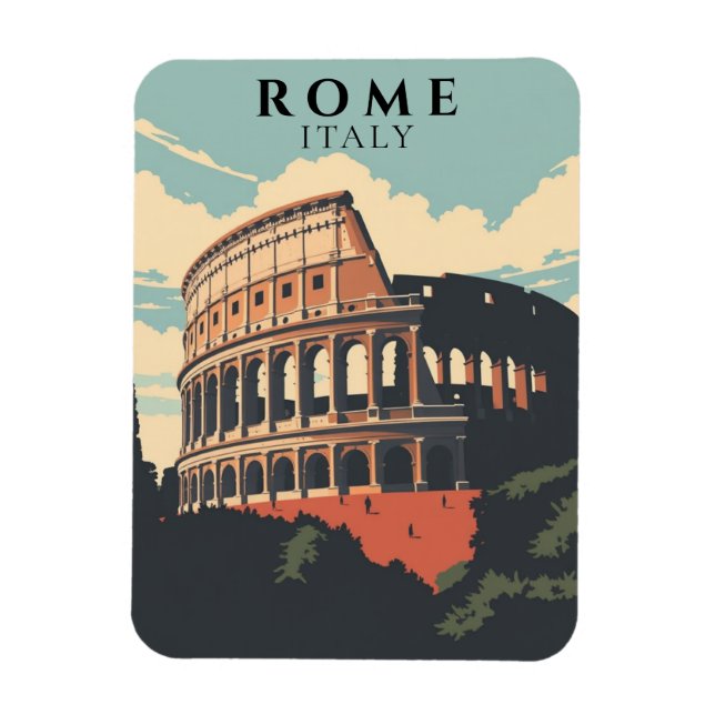 Retro Rom Italien Souvenir Classic Colosseum Magnet (Vertikal)
