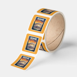 Retro Rom Resemålningaffisch Fyrkantigt Klistermärke