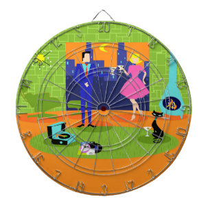 Retro Romantic Evening Couple Dart Board Piltavla