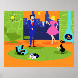 Retro Romantic Evening lite Poster