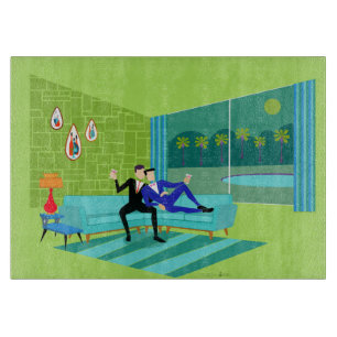 Retro Romantic Gay Couple Cear Board