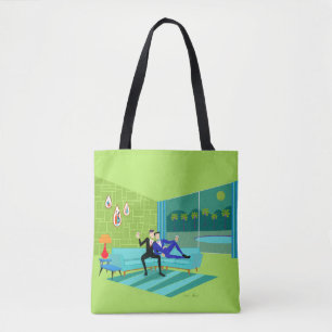 Retro Romantic Gay Couple Tote Bag Tygkasse