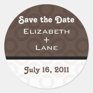 Retro Romantic Save the Date Stickers Runt Klistermärke