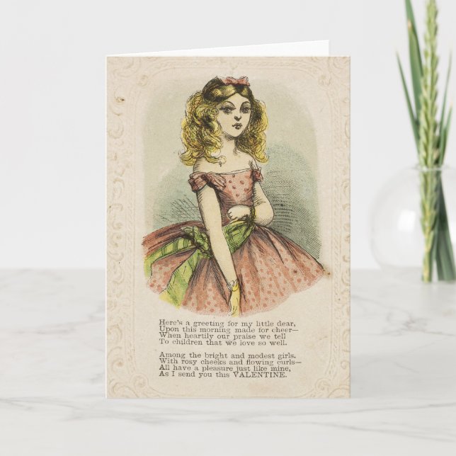 Retro Romantic Valentine's Day Card, 19th century Kort (Framsida)