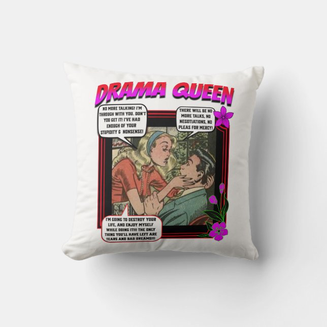 Retro Romantik - Drama Queen - Dekorativ kudde (Framsida)