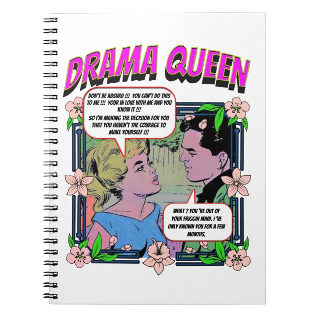 Retro Romantik - Drama Queen - Spiral bärbar dator Anteckningsbok (Framsidan)