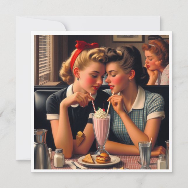 Retro Romantik Julkort (Framsida)