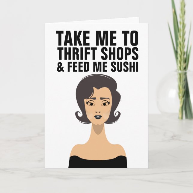 RETRO ROMANTIK TACO THRIFT SHOP FUNNY Card Kort (Framsida)