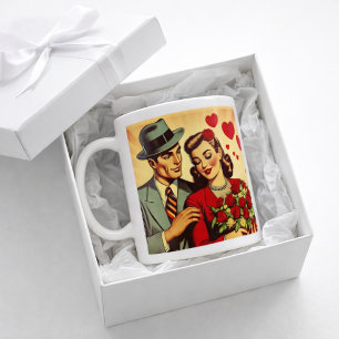 Retro Romantik Valentine Kaffemugg