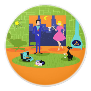 Retro Romantisk afton lite keramisk dragning Knopp