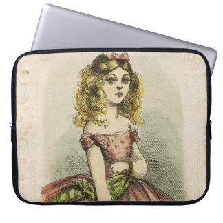 Retro romantisk Alla hjärtans dag-kort, 1800-tal Laptop Fodral