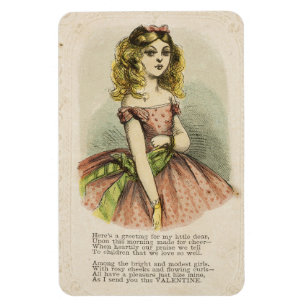 Retro romantisk Alla hjärtans dag-kort, 1800-talet Magnet