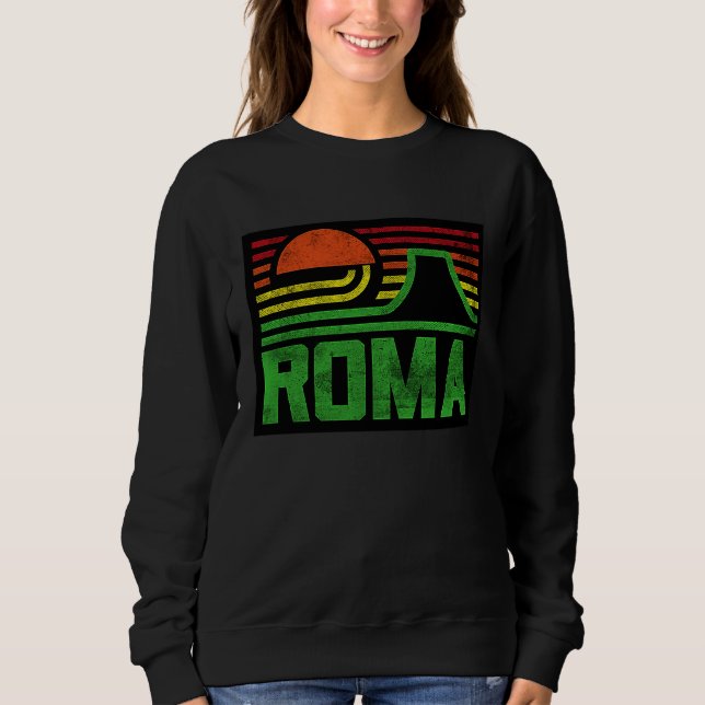 Retro Rome Italy Outfit Style Roma Illustration Gr T Shirt (Framsida)