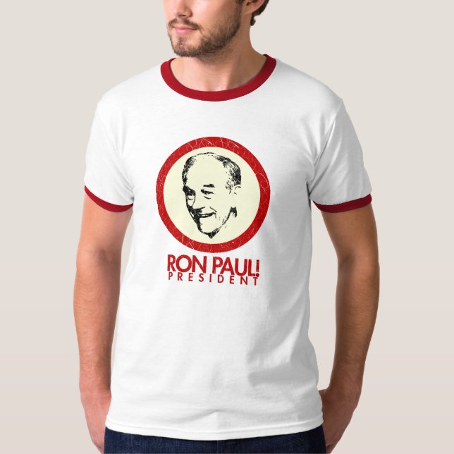 Retro Ron Paul för presidentT-tröja Tee Shirt (Framsida)