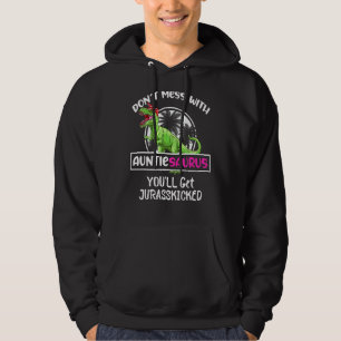 Retro Rör Inte Auntiesaurus Du Kommer Få Jura Hoodie