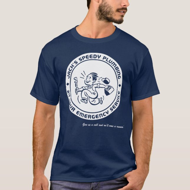 Retro rörmokerimörkT-tröja T-shirt (Framsida)