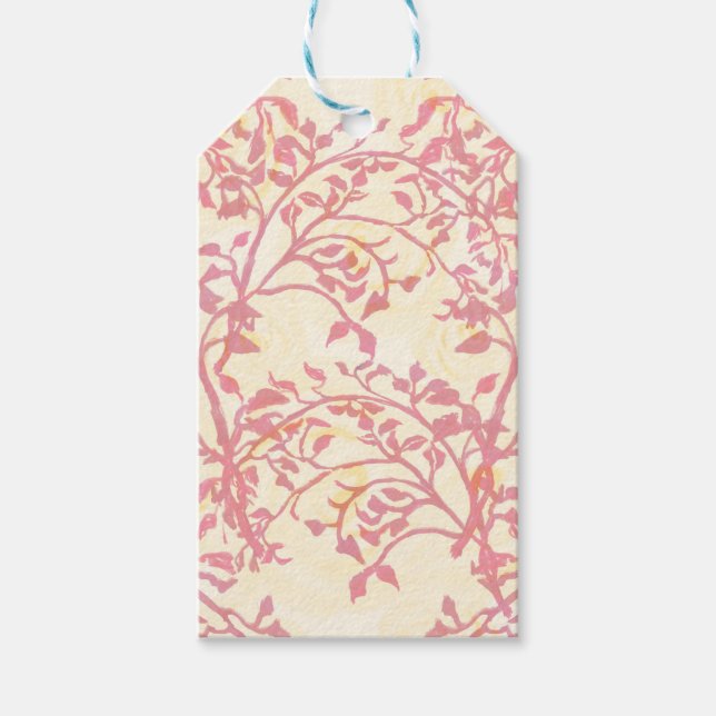 Retro rörröstad ros och blad presentkort presentetikett (Framsidan)