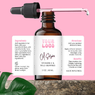 Retro Rosa 2oz Dropperflaskomslag Fraktsedel