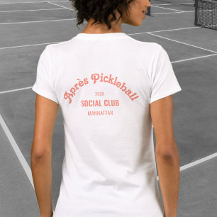 Retro Rosa Après Pickle Ball Social Club Vit T Shirt