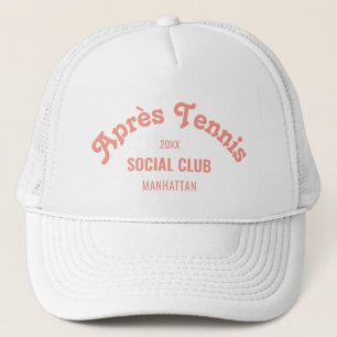 Retro Rosa Après Tennis Social Club Anpassad Vit Keps