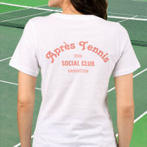 Retro Rosa Après Tennis Social Club Anpassad Vit