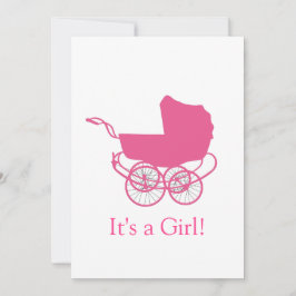 Retro Rosa Baby meddelande Inbjudningar