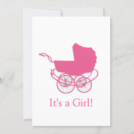 Retro Rosa Baby meddelande Inbjudningar
