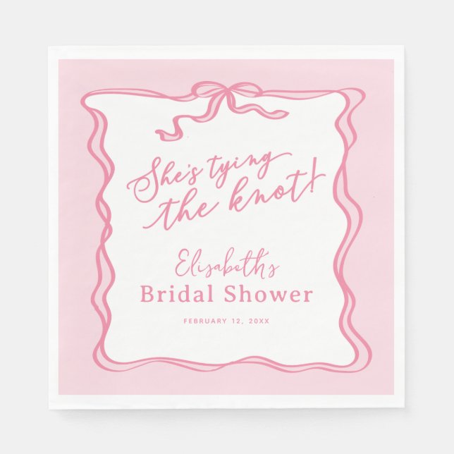 Retro Rosa Båge Hon knyter knuten  Pappersservett (Framsidan)