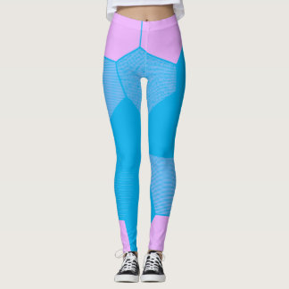 Retro Rosa/blå Leggings