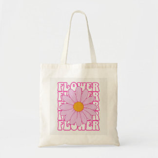 Retro Rosa Blomma Grafisk Design Tygkasse