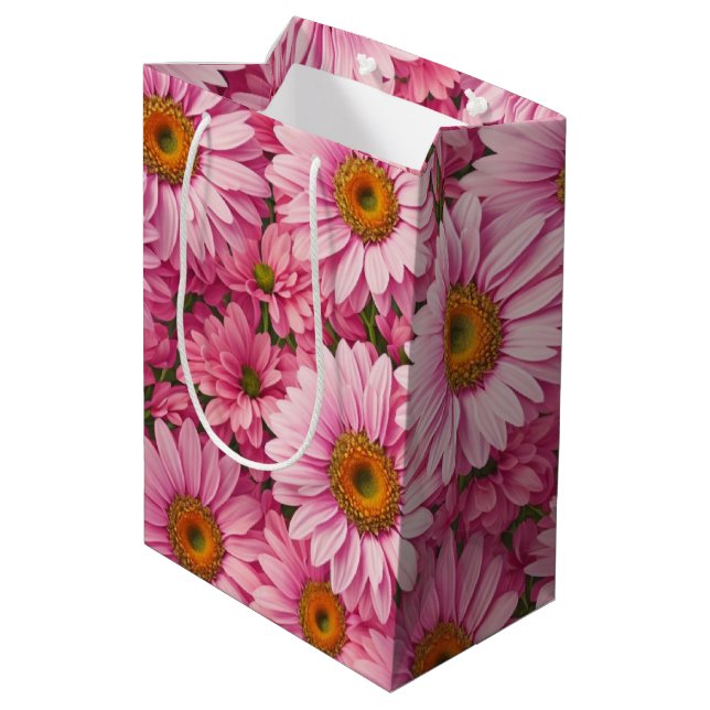 Retro rosa blomster mönster med tusenskönor (Baksidan Vinklad)