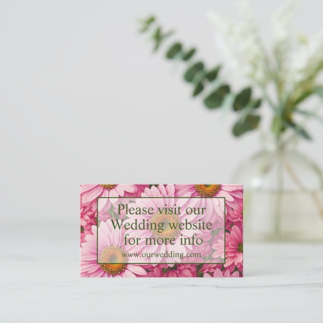 Retro rosa blomster mönster med tusenskönor tilläggskort (Stående Fram)