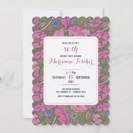 Retro rosa blomster William Morris 70-årsdag