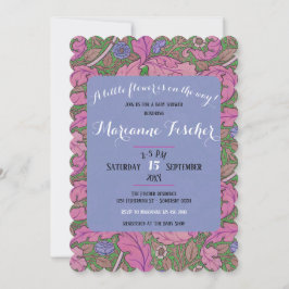 Retro rosa blomster William Morris Flicka Bebis Ba