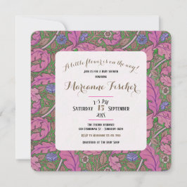 Retro rosa blomster William Morris Flicka Bebis Sh