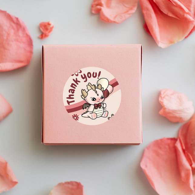 Retro Rosa Blue Baby Dragon Tack, Sticker (Skapare uppladdad)