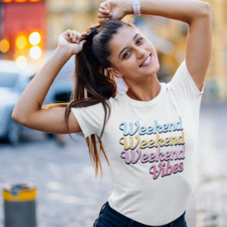 Retro Rosa blue-tjejer helg getaway T-Shirt