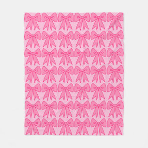 Retro Rosa Bows Bedroom Blanket Gift Fleecefilt