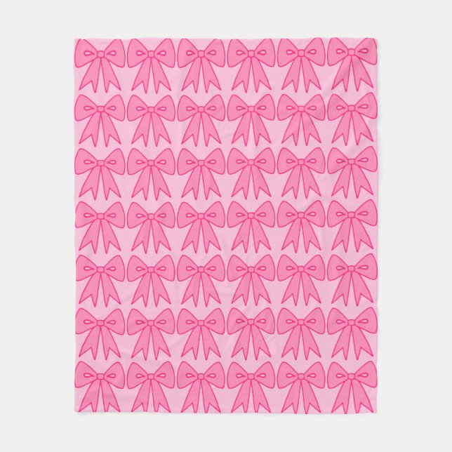 Retro Rosa Bows Bedroom Blanket Gift Fleecefilt (Framsidan)