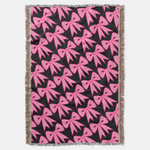 Retro Rosa Bows Throw Blanket Gift Filt
