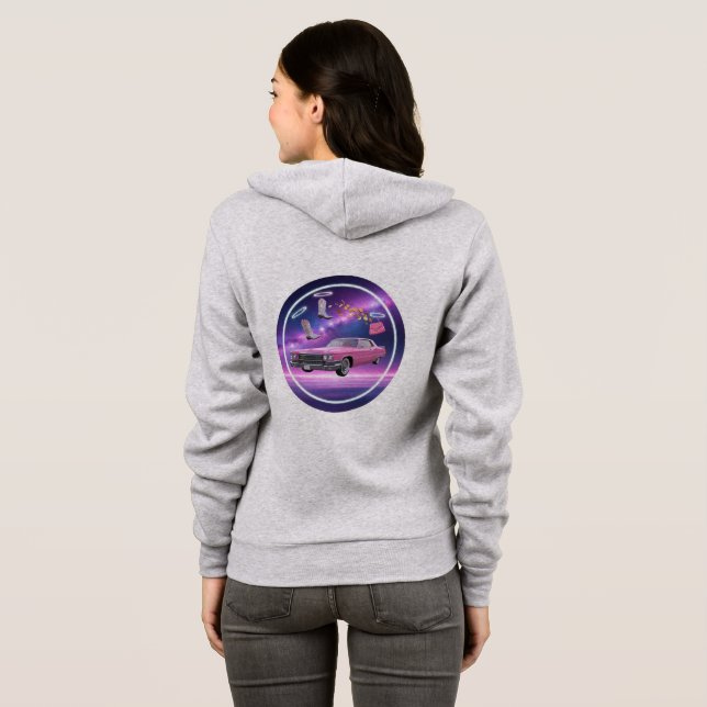Retro Rosa Cadillac Dream Hoodie 💖 🚗 T Shirt (Hel baksida)
