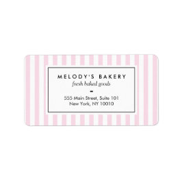 Retro Rosa Candy Rand Bakery Adressetikett