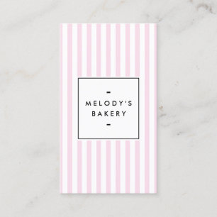 Retro Rosa Candy Rand Bakery Social Media Visitkort