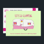 Retro Rosa Canned Ham Can Trailer Glamping Inbjudningar<br><div class="desc">Inbjudan dina vänner till en fantastisk-camping party med den här femtio retro-skinkan släpas. Underbaren för varje camping- eller glamphändelse - bachelor eller möhippor,  födelsedagar,  familjeåterföreningar,  företagsretrat - himlen gränsvärdet - om det sker utomhus i underbaren är det perfekten inbjudan.</div>